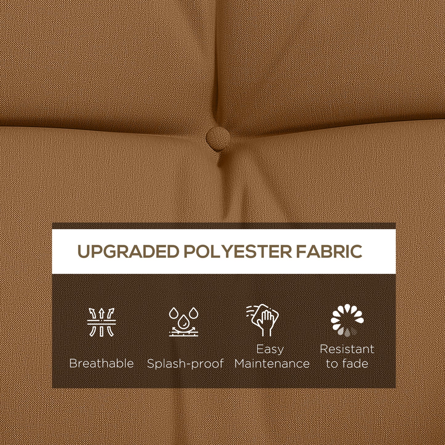 Outsunny 4-Piece Back and Seat Cushion Pillows Replacement and Pillows, Patio Chair Cushions Set with Ties, Tan