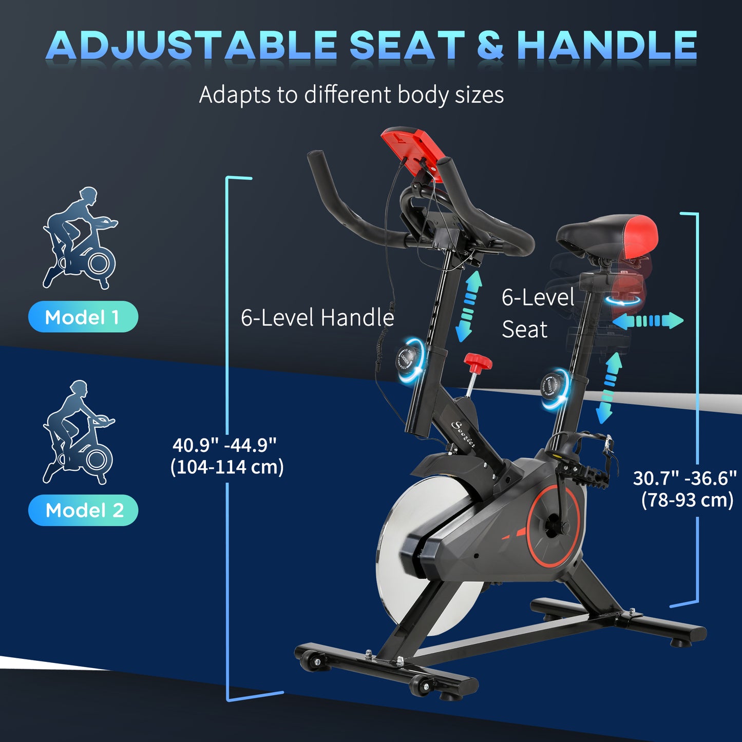 Soozier Upright Exercise Bike, Magnetic Resistance Stationary Bike with LCD Display, Indoor Cycling Bike for Home w/ Adjustable Resistance, Comfortable Seat Cushion