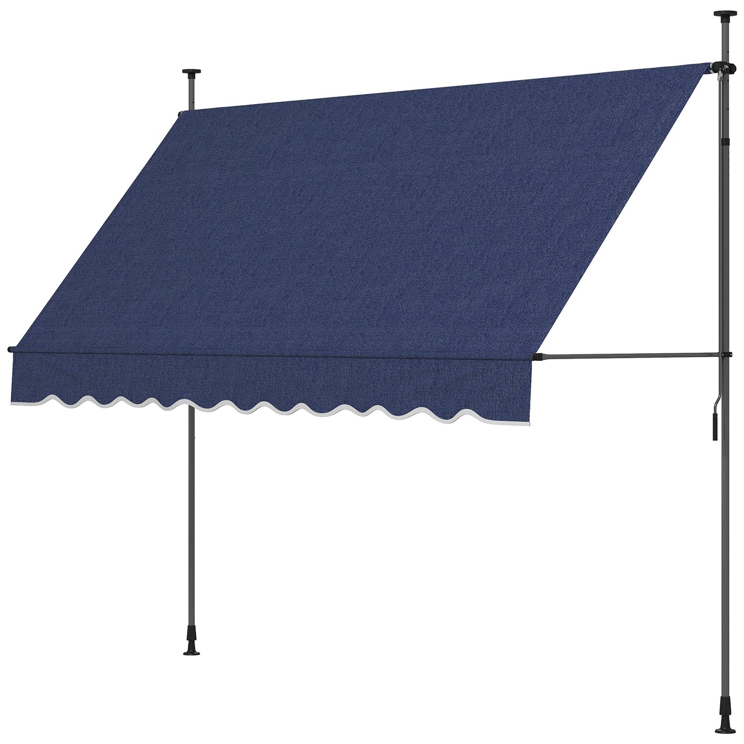 Outsunny 10' x 3' Manual Retractable Awning, Non-Screw Freestanding Patio Awning, UV Resistant, for Window or Door, Wine Red