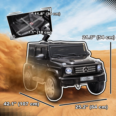 Aosom Mercedes Benz G500 Licensed 12V Kids Ride on Car with Remote Control, Music, Lights, MP3 for 37-96 months, Black