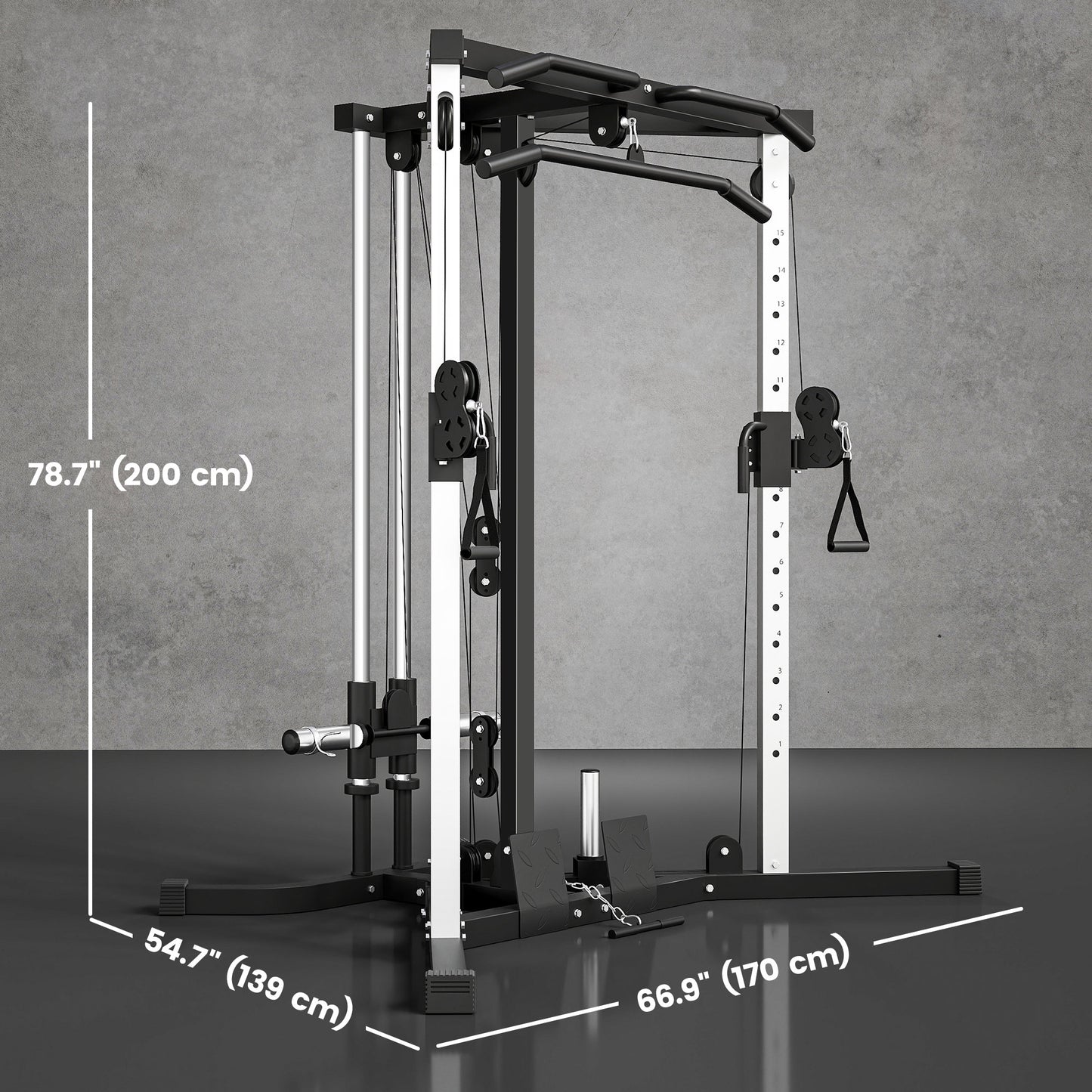 Soozier Multi-Exercise Home Gym Station with 99lbs Weight Stack, for Full Body Workout