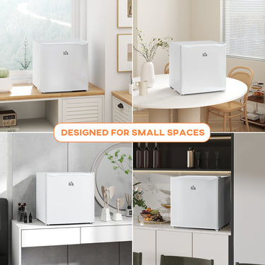 HOMCOM 1.1 Cu. Ft. Mini Freezer, Compact Upright Freezer with Reversible Door, Removable Shelf, Adjustable Temperature, White