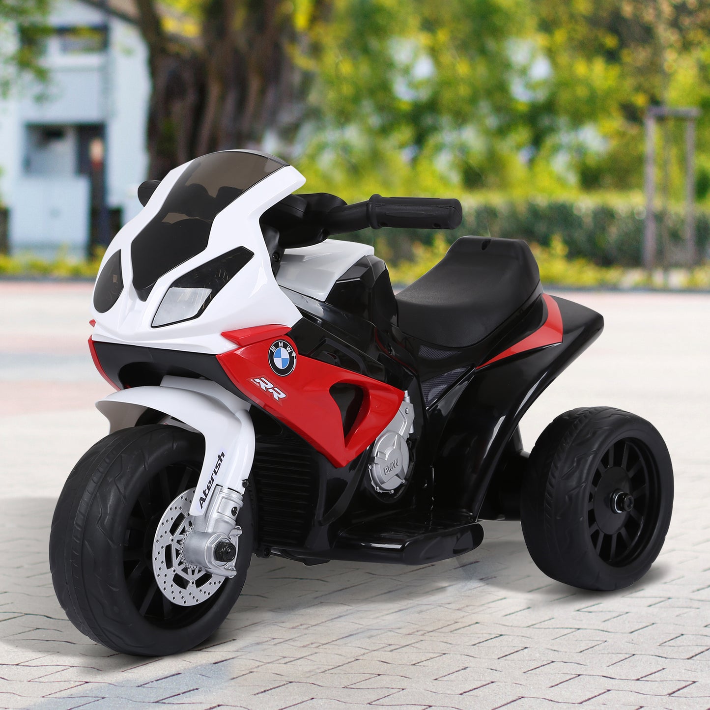 Aosom Kids Motorcycle, 6V Battery Powered Toddler Motorcycle with Headlight, Music, 3 Wheels Electric Motorcycle for Kids, Licensed BMW, Gift for Boys & Girls -Black