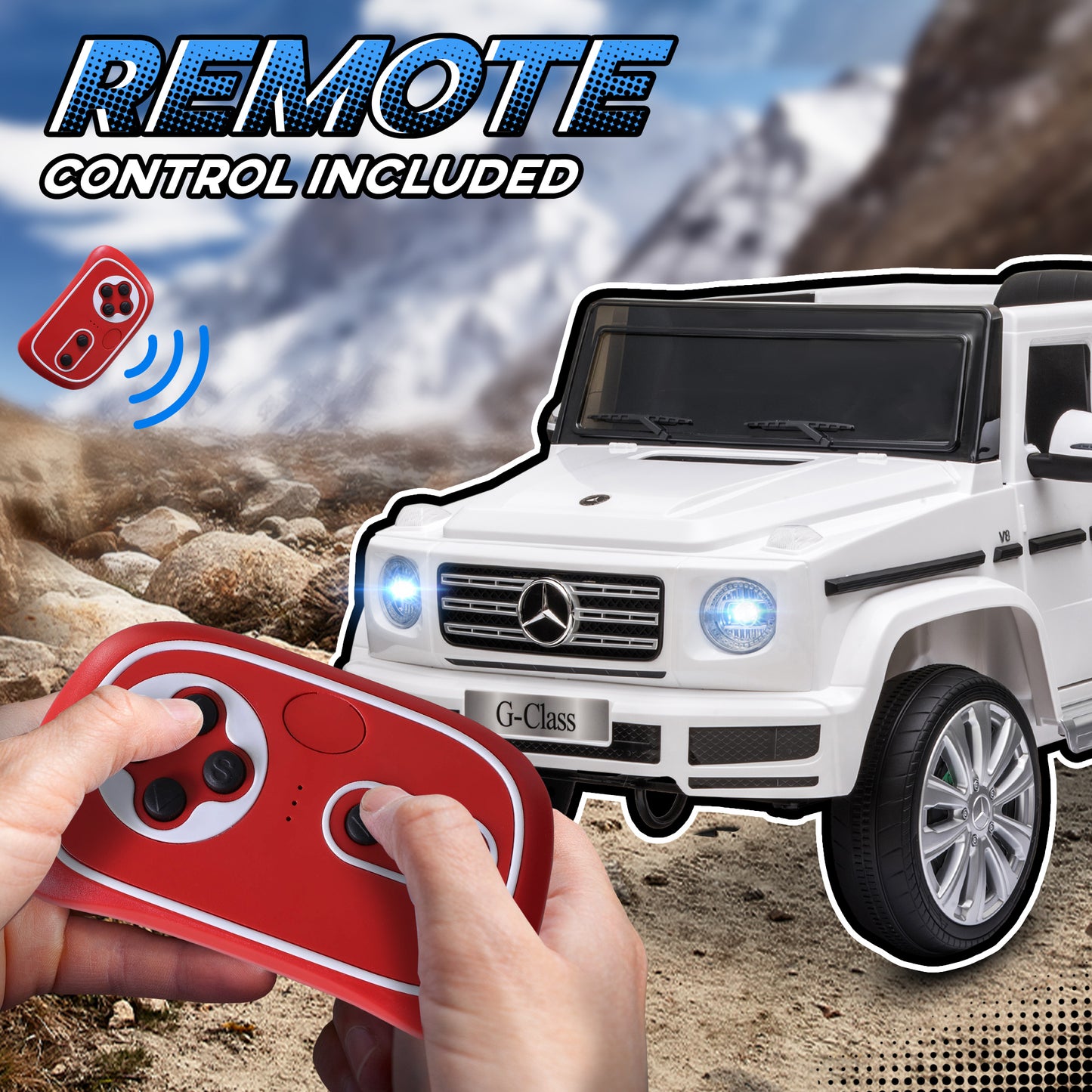Aosom Mercedes Benz G500 Licensed 12V Kids Ride on Car with Remote Control, Music, Lights, MP3 for 37-96 months, Black