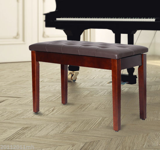HOMCOM 30" Piano Bench with Padded Cushion and Storage, Faux Leather Keyboard Bench with Solid Wood Legs, Black