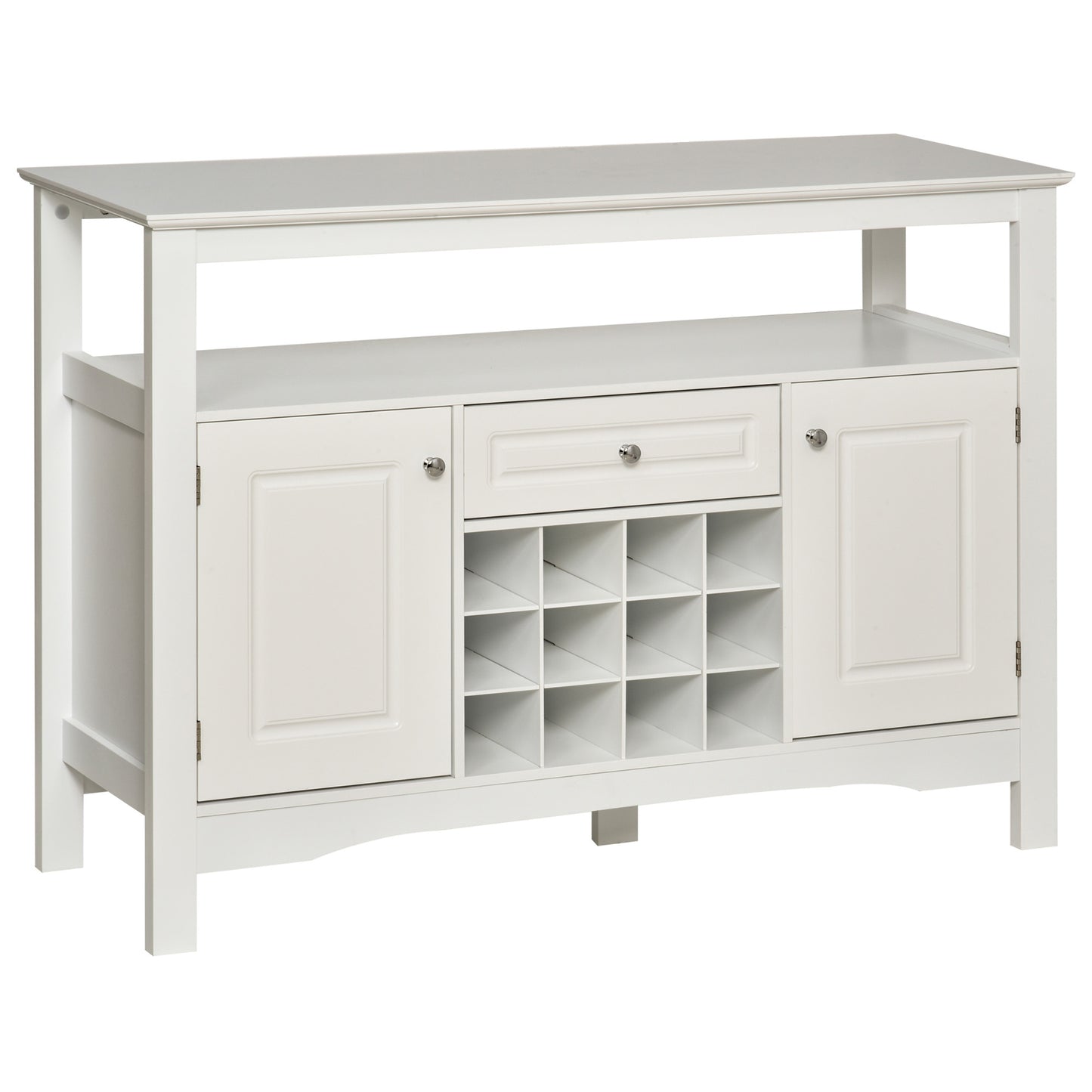 HOMCOM Modern Kitchen Buffet Bar Cabinet Storage Sideboard Dining Server with Drawer & 12-Bottle Wine Rack for Living Room, Espresso