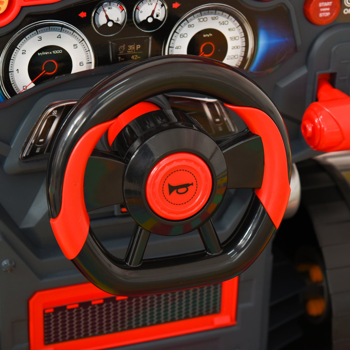 Qaba Smart Truck Engine Toy Set for Kids - Mini Car Service Station, Kids Tool Set Included, Suitable for 3-5 Years Old