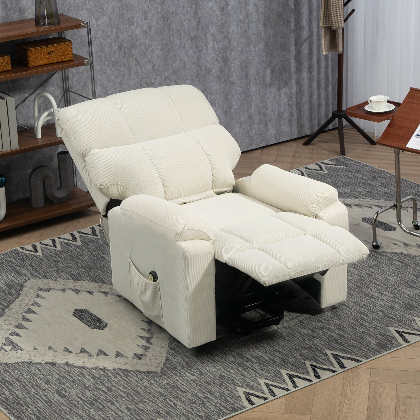 HOMCOM Lift Chair for Seniors, Microfibre Upholstered Electric Recliner Chair with Remote, Quick Assembly, Grey