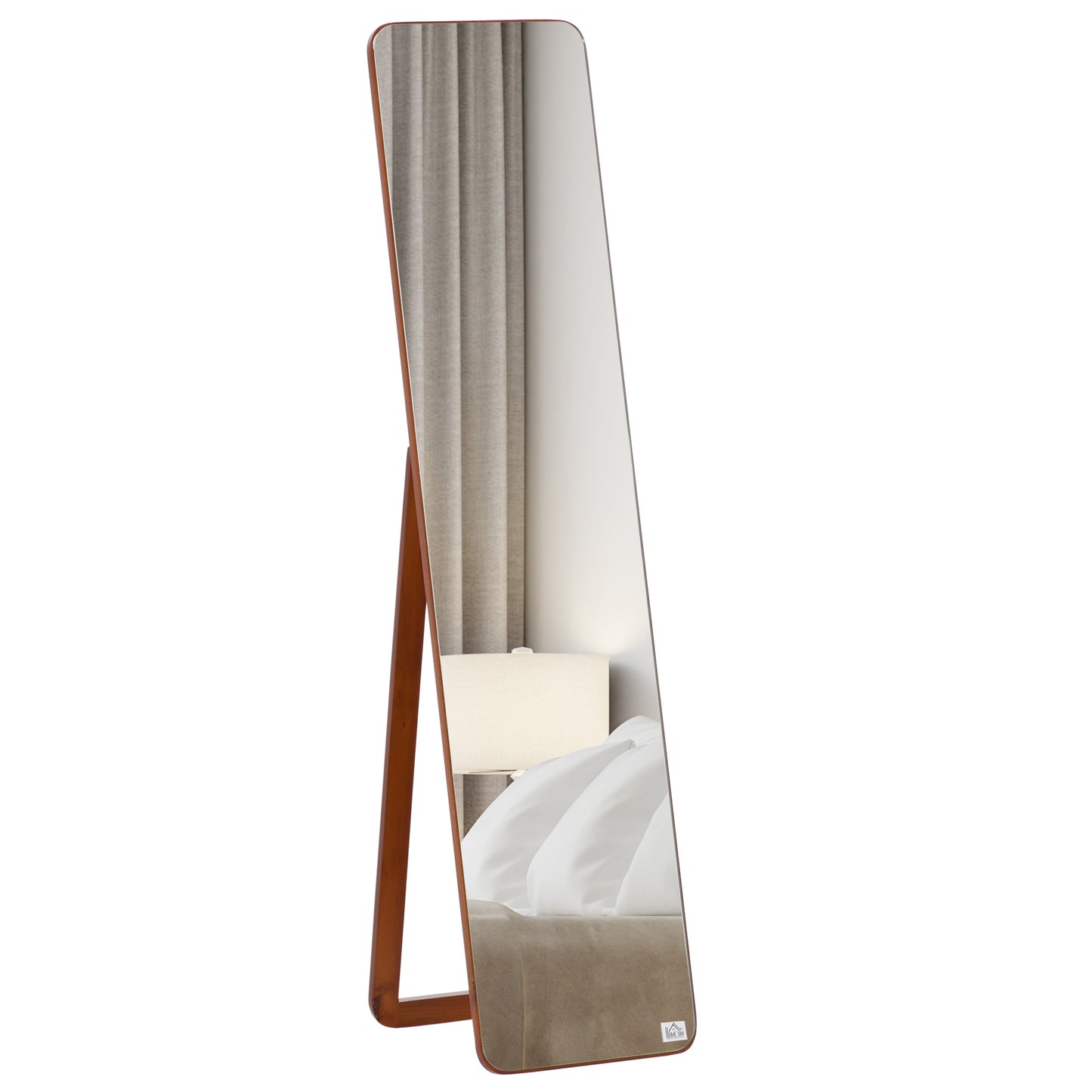 HOMCOM Full Length Mirror for Bedroom, Free Standing Dressing Mirror, Wall Mirror with Wood Frame, 15" x 61", Black