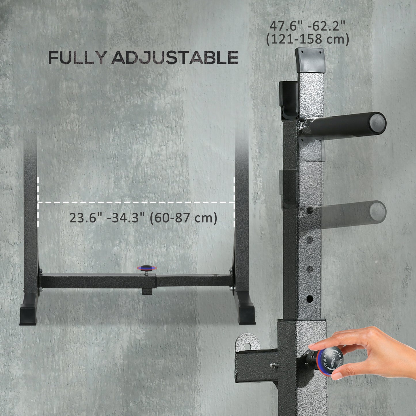 Soozier Adjustable Bench Press Rack, Multi-Function Squat Rack for Home Gym Strength Training, Black