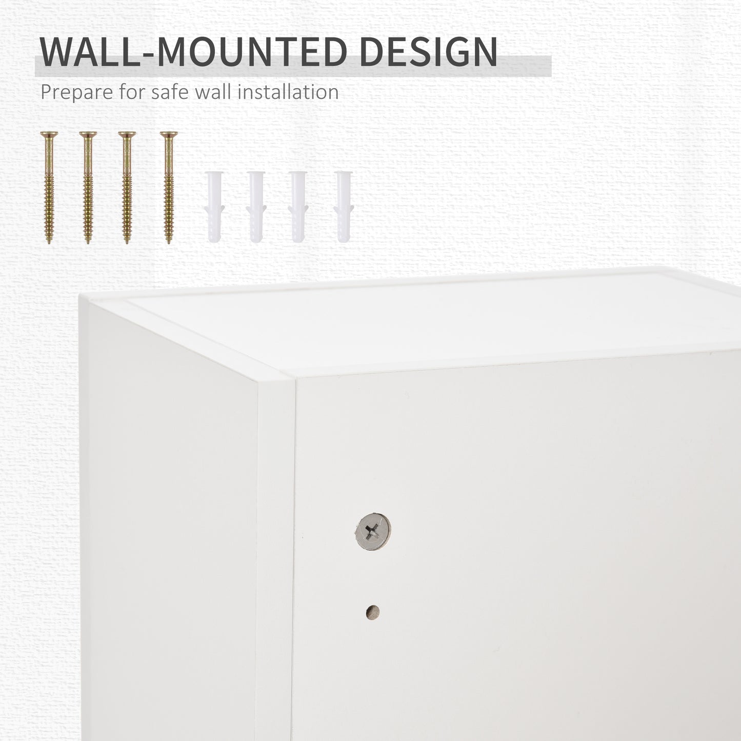 kleankin Wall Mount Medicine Cabinet, 5-tier Lockable Bathroom Cabinet with 2 Keys and Adjustable Shelves, White