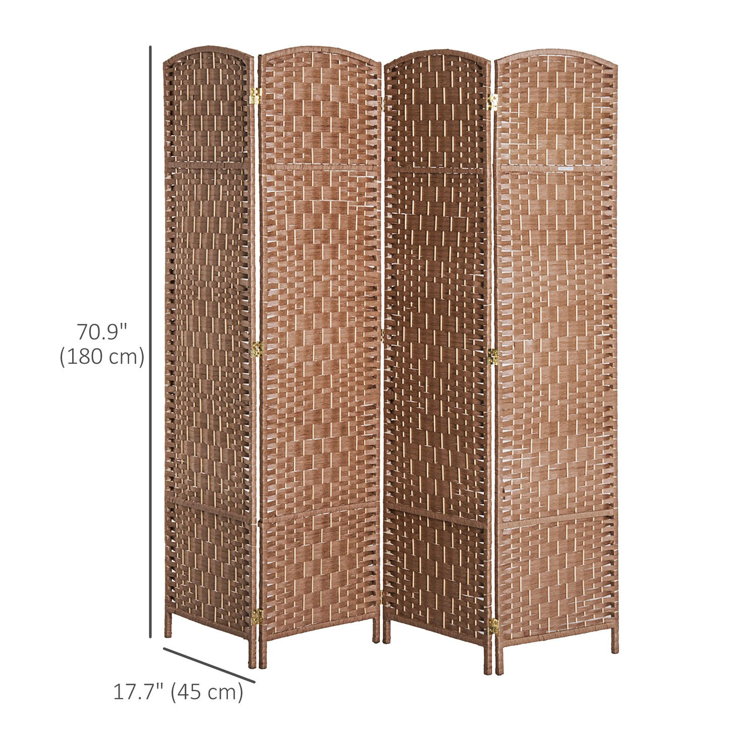 HOMCOM 6ft Folding Room Divider, 4 Panel Wall Partition with Wooden Frame for Bedroom, Home Office, Black