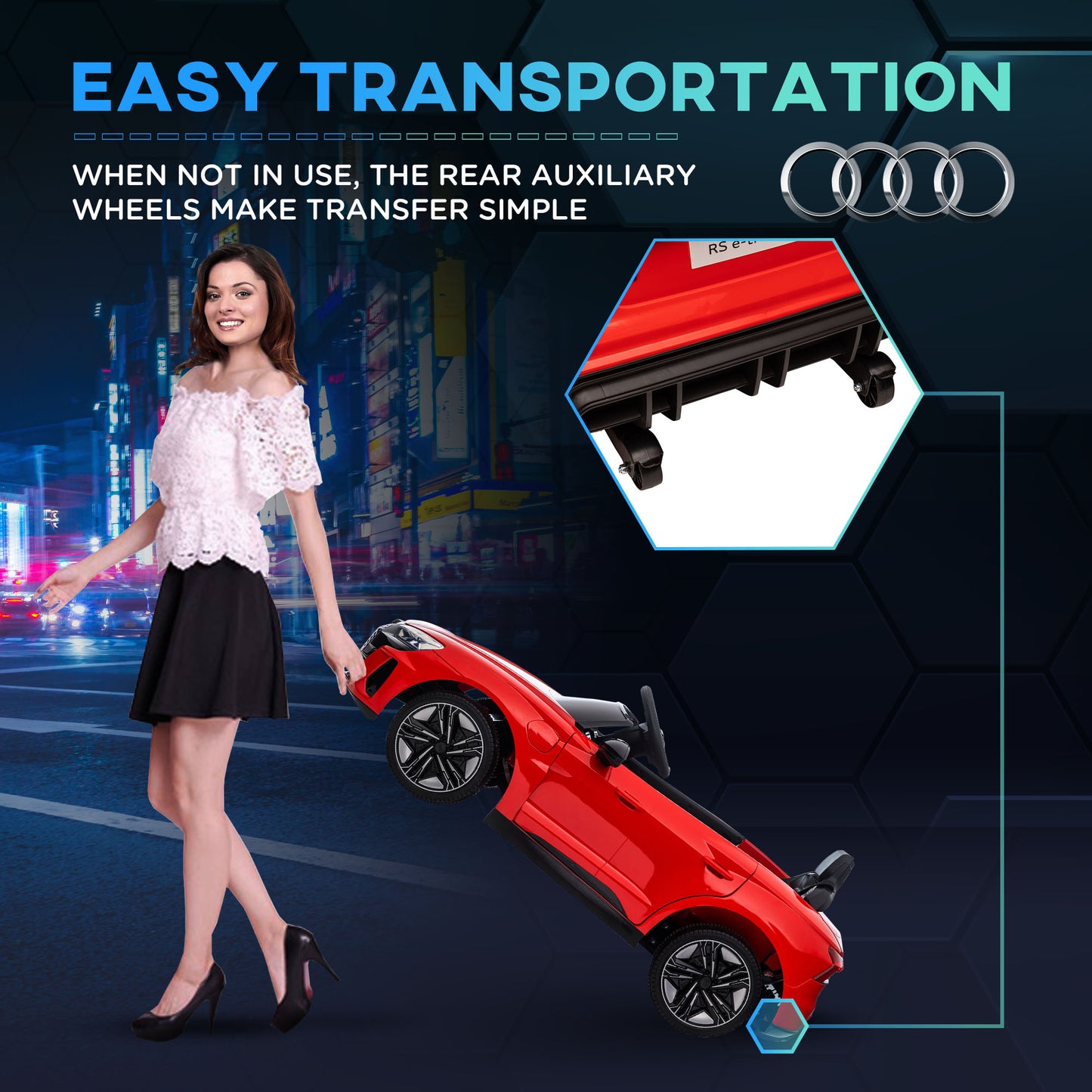 Aosom Ride-On Toy On Car with Remote Control, 12V 3.1 MPH Electric Ride for Kids w/ Suspension System, Horn Honking, White
