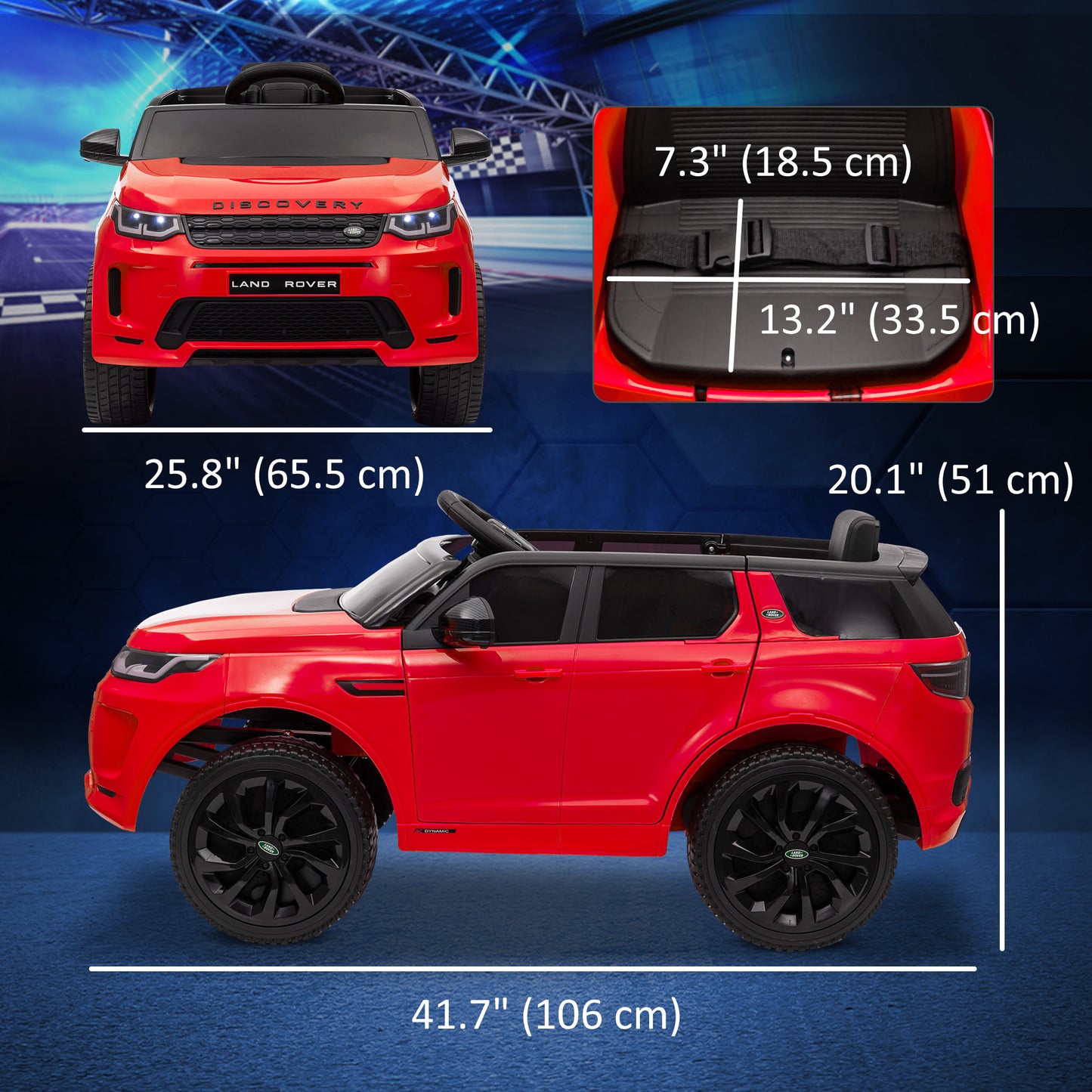 Qaba Land Rover Discovery Sport Licensed 12V Ride on Car w/ Remote, Soft Start, LED Lights, Music Horn, White