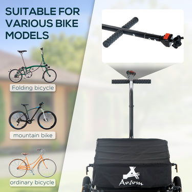 Aosom Multi-Functional Bike Trailer Steel Large Bike Luggage Cart Carrier Black