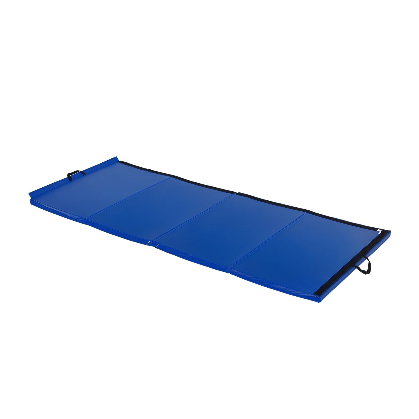 Soozier 4'x10'x2'' Folding Gymnastics Tumbling Mat, Exercise Mat with Carrying Handles for Yoga, MMA, Martial Arts, Stretching, Core Workouts, Dark Blue
