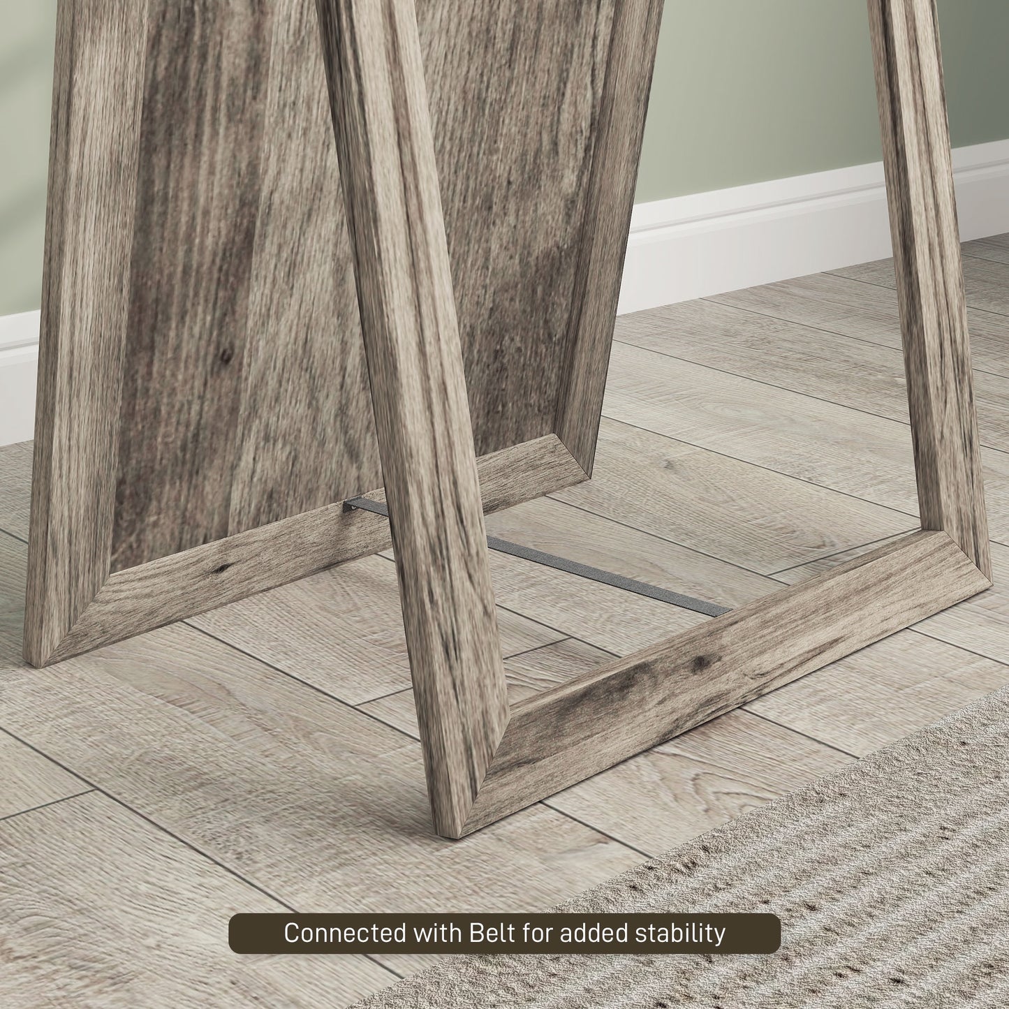 HOMCOM 58" x 20" Floor Standing Mirror, Full Body Mirror for Bedroom, Living Room, Oak