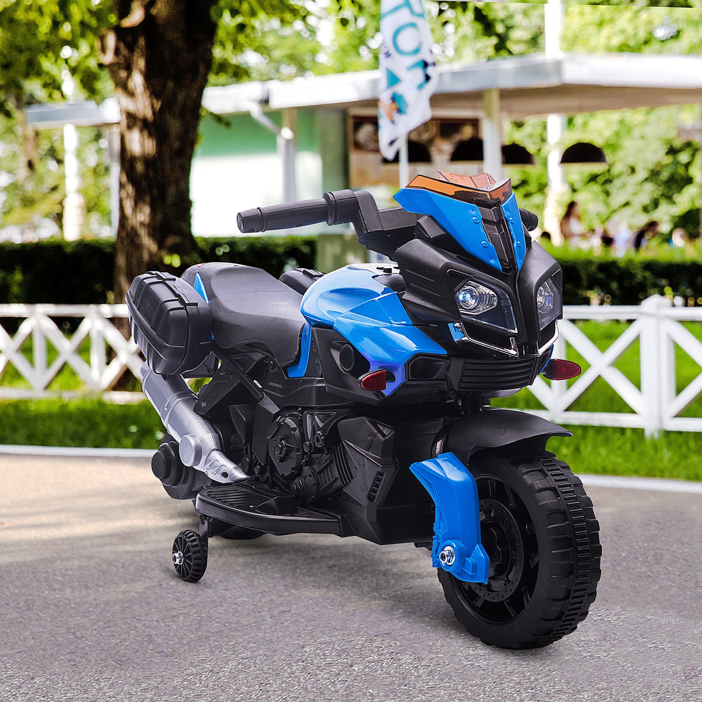 AOSOM Kids Electric Motorcycle Ride-On Toy 6V 3 km/h Max Speed for Kids 18 - 48 months Blue