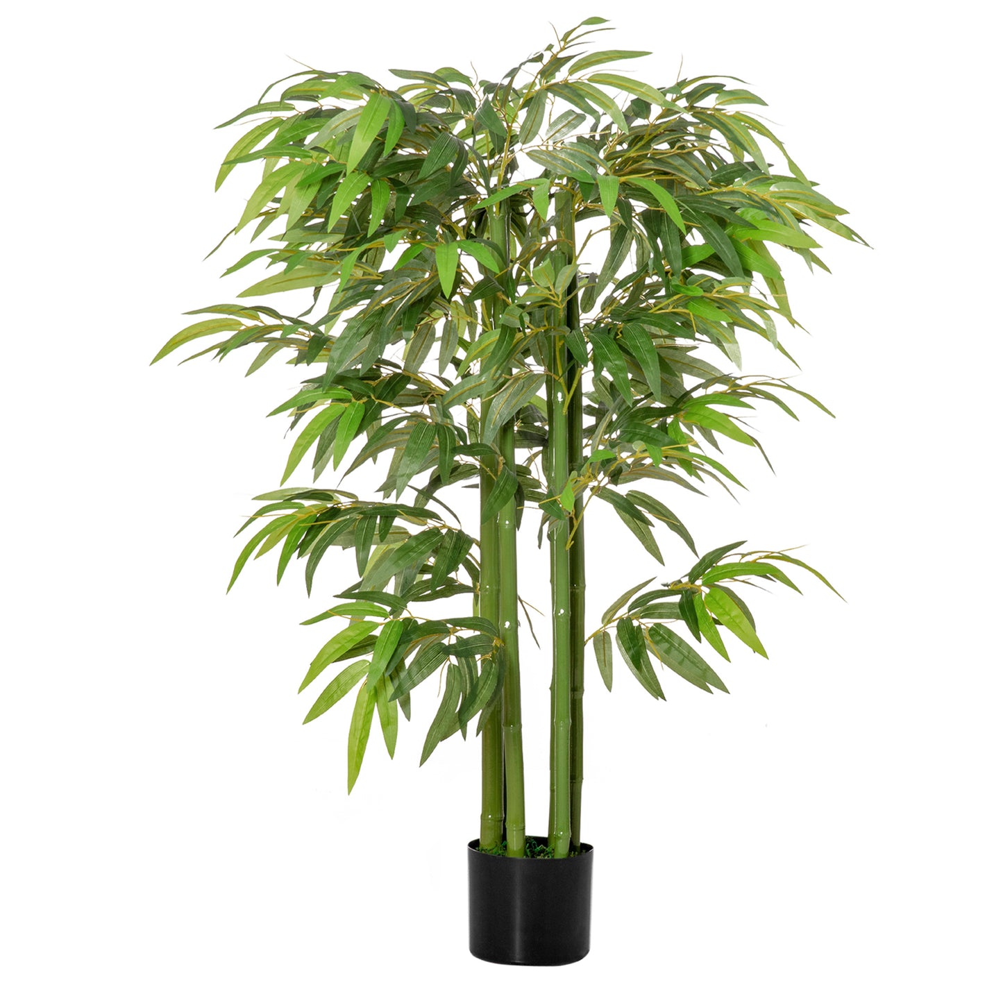HOMCOM 4.5FT Artificial Bamboo Tree Faux Decorative Plant in Nursery Pot for Indoor Décor