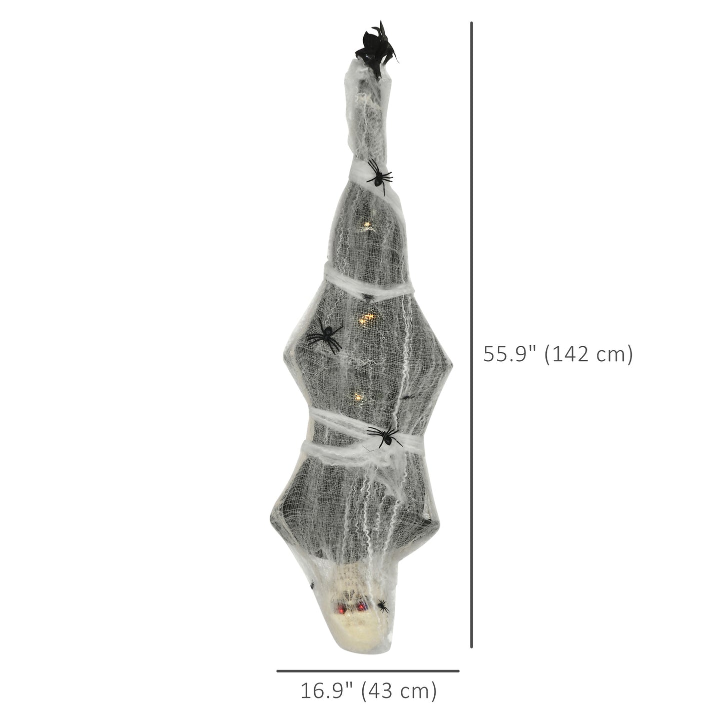 HOMCOM 72 Inch/6ft Life Size Outdoor Halloween Decoration Witch, Animated Prop Decor with Sound and Motion Activated, Light Up Eyes, Creepy Sound