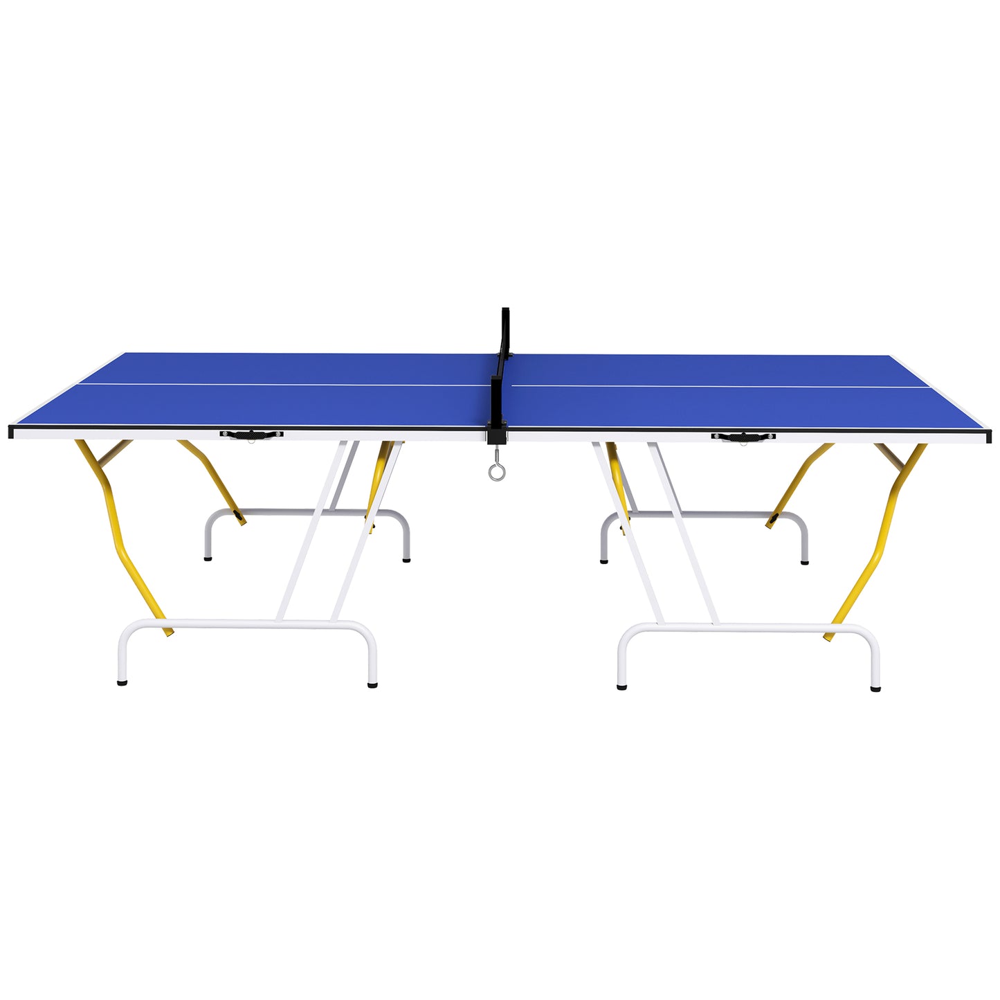 Soozier 9' x 5' Full Size Table Tennis Table, Folding Ping Pong Table with Paddles and Balls, Blue