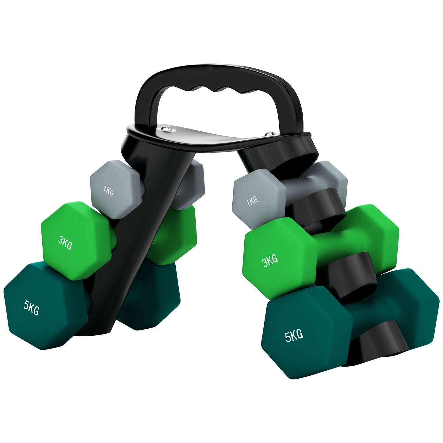Soozier 26 LBS Hex Dumbbell Set with Vertical Rack, Adjustable Dumbbells, Hand Weights for Home Gym Strength Training, Green