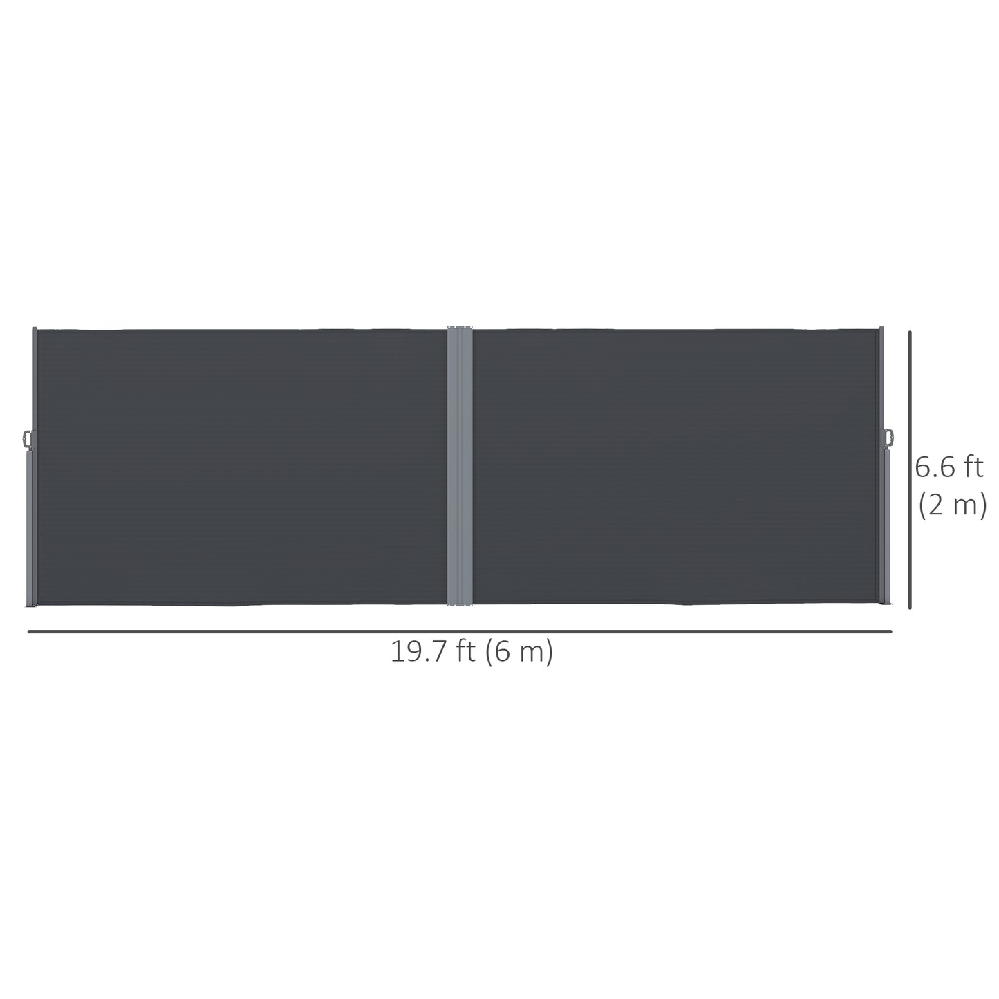 Outsunny Retractable Double Side Awning, 79"x236" Patio Privacy Screen, UV Resistant, Waterproof Wind Screen, Black