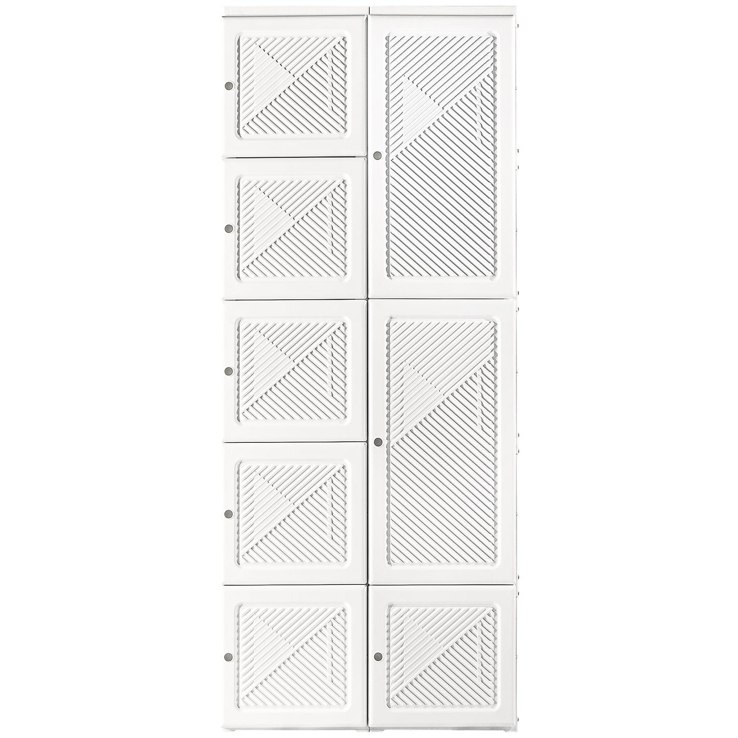 HOMCOM Portable Wardrobe Closet, Folding Bedroom Wardrobe, Clothes Storage Organizer with Cube Compartments, White