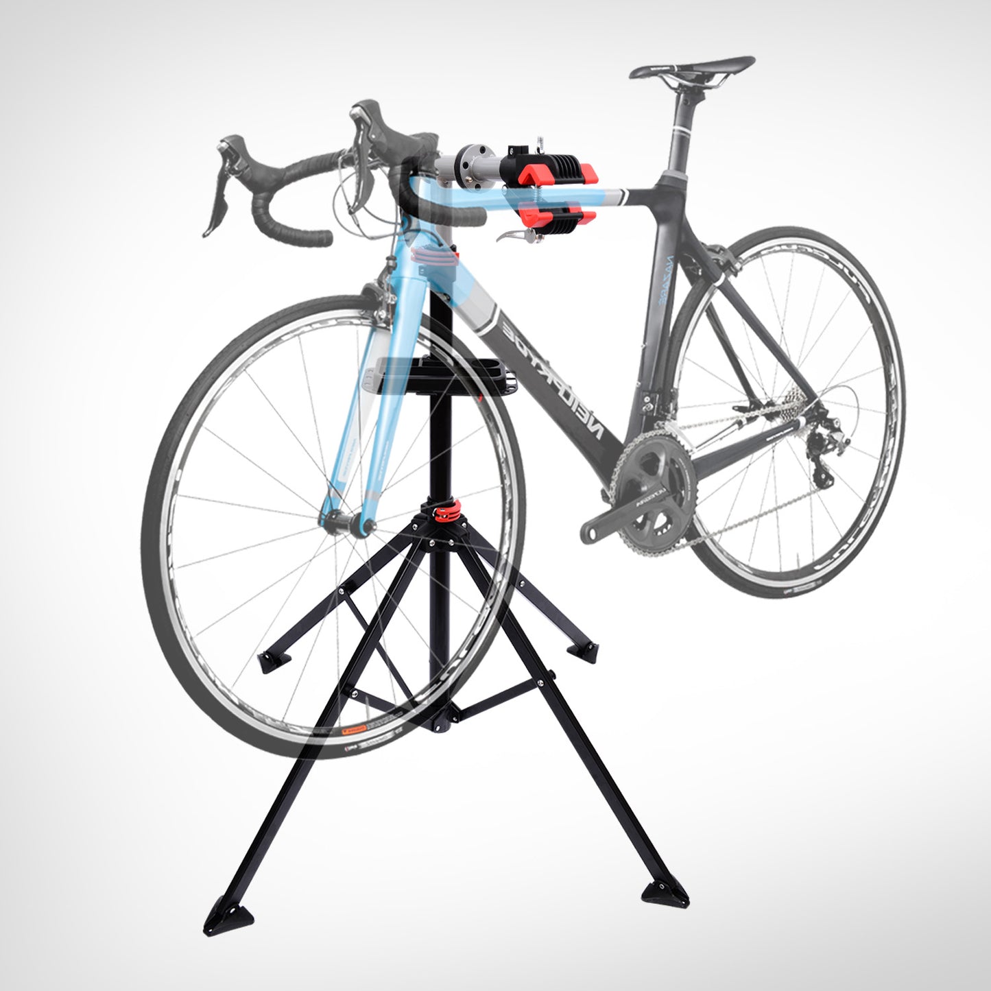 HOMCOM Bike Repair Work Stand Adjustable Telescopic Arm 70.75" Rack Tool Tray Cycle