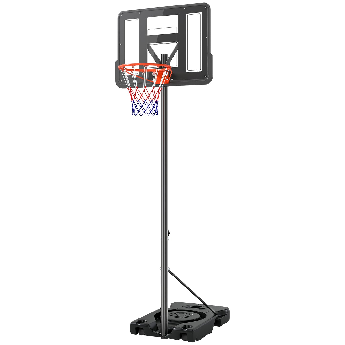 Soozier Basketball Hoop Outdoor, 4.4-10ft Portable Basketball Goal with Wheels and 44.5" Backboard, for Teenagers Youth Adults