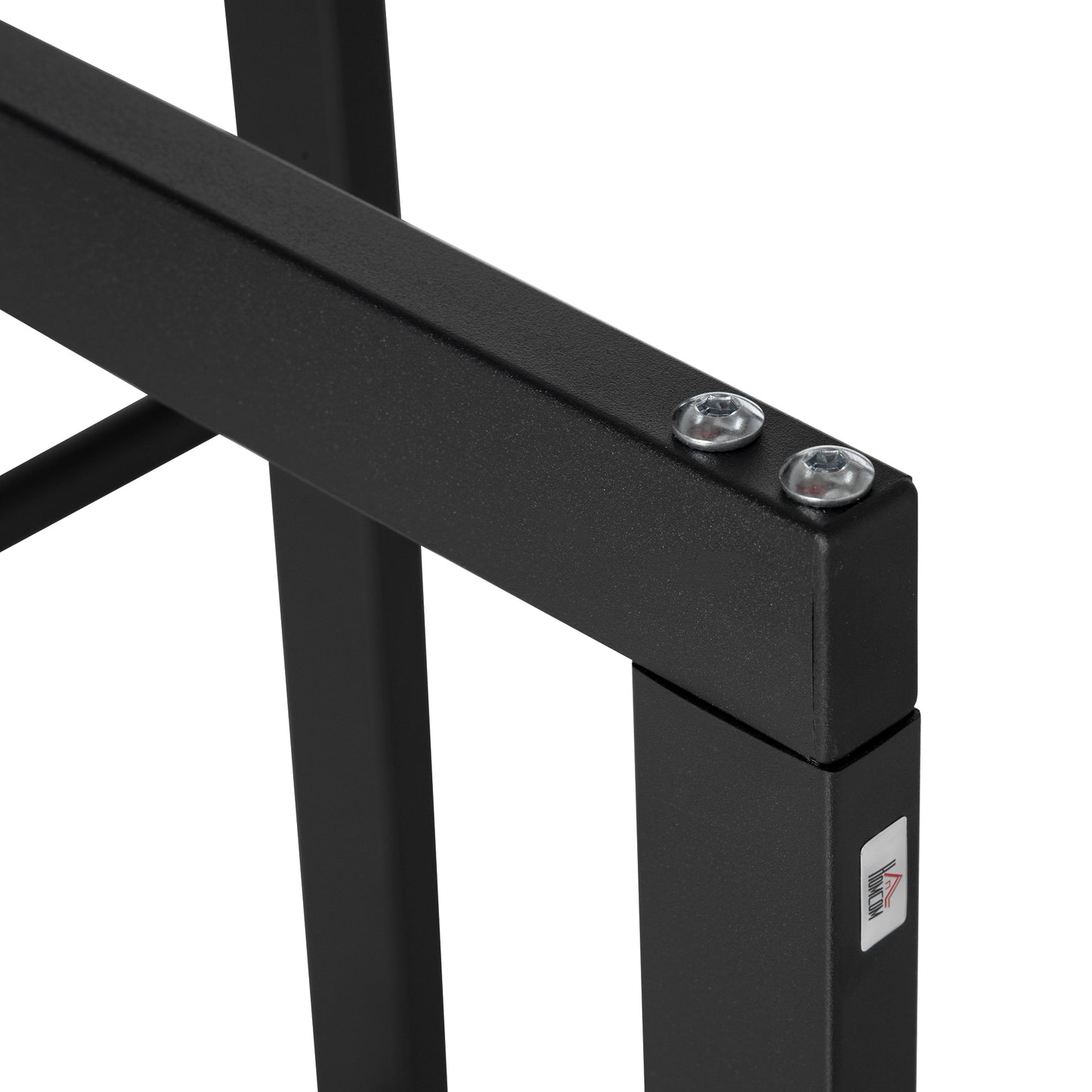 HOMCOM Firewood Rack Outdoor, Log Holder Fireplace Storage Rack with Handles and 220 lbs. Weight Capacity, 23.6" x 9.8" x 39.4", Black
