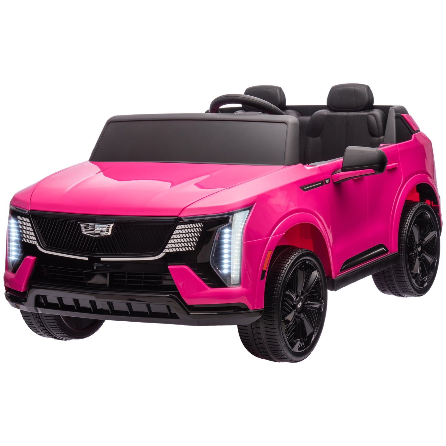Qaba 2-Seater Ride on Truck, 12V Cadillac Escalade Licensed Kids Electric Car with Remote , Spring Suspension, White