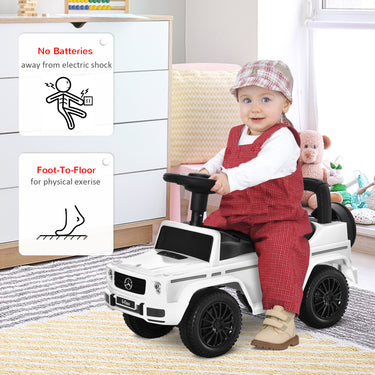 Aosom Compatible Baby Toddler Push Car Foot-to-Floor Ride-On Wheel Mercedes-Benz G350 Licensed White