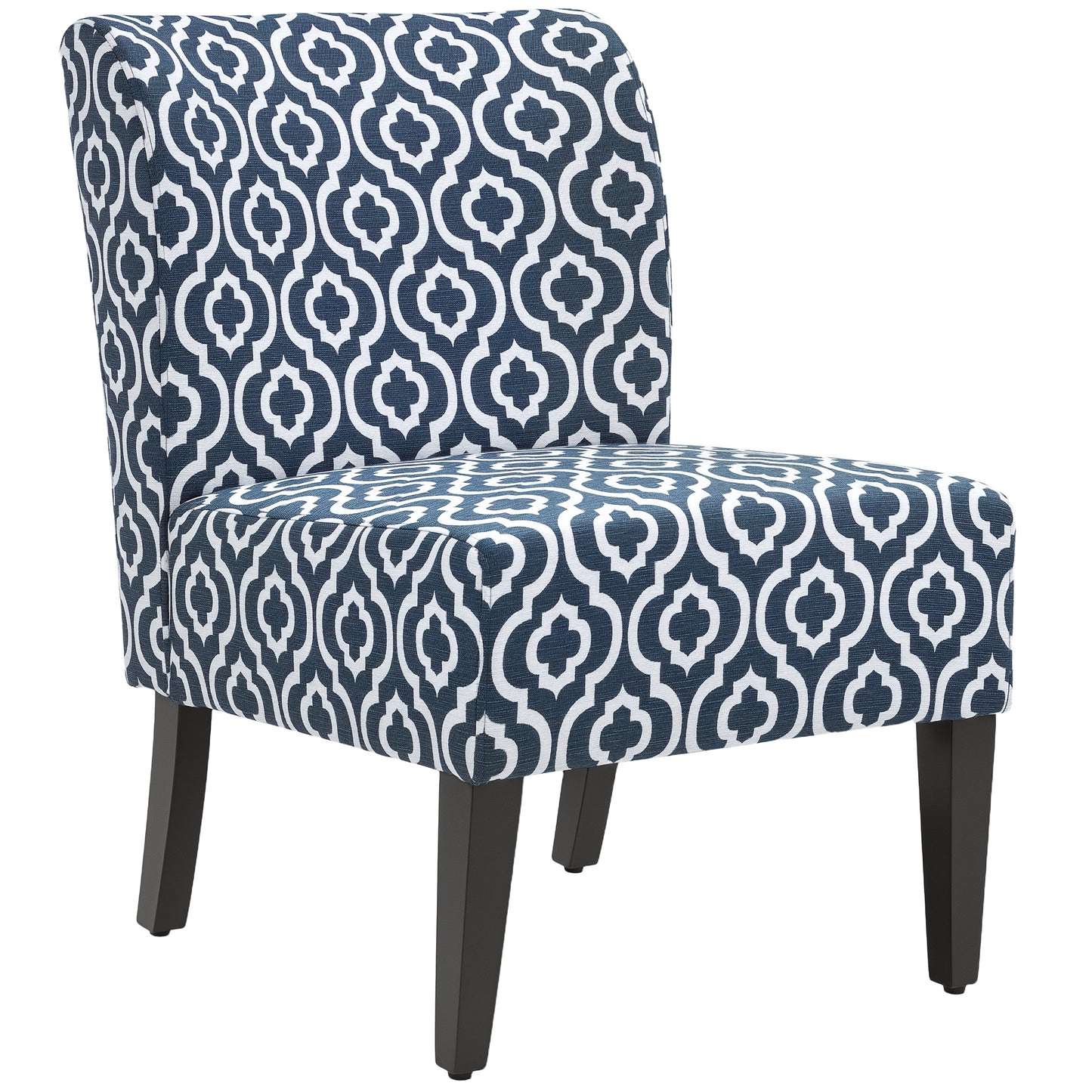 HOMCOM Armless Accent Chair for Bedroom, Upholstered Slipper Side Chair for Living Room with Wood Legs, Grey
