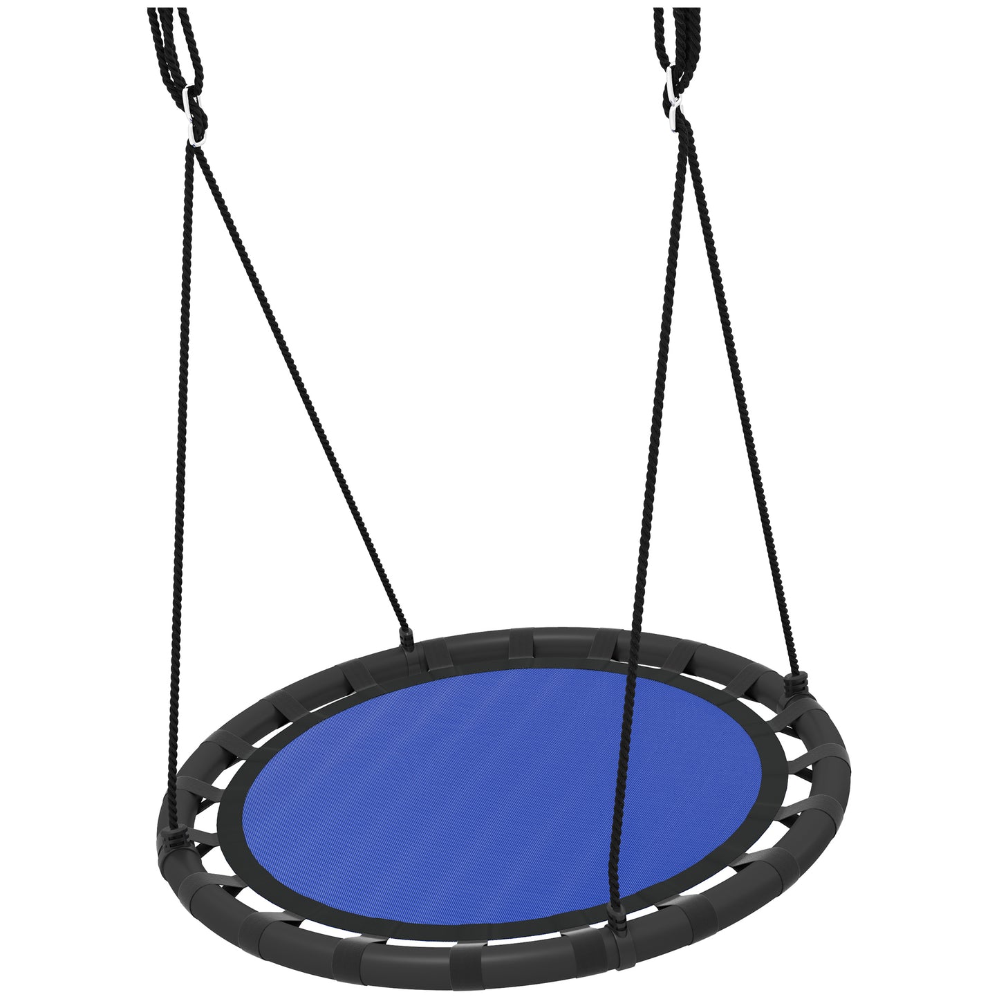 Qaba 39 inch Saucer Tree Swing Set for Kids with Adjustable Hanging Ropes for Outdoor, Backyard, Green
