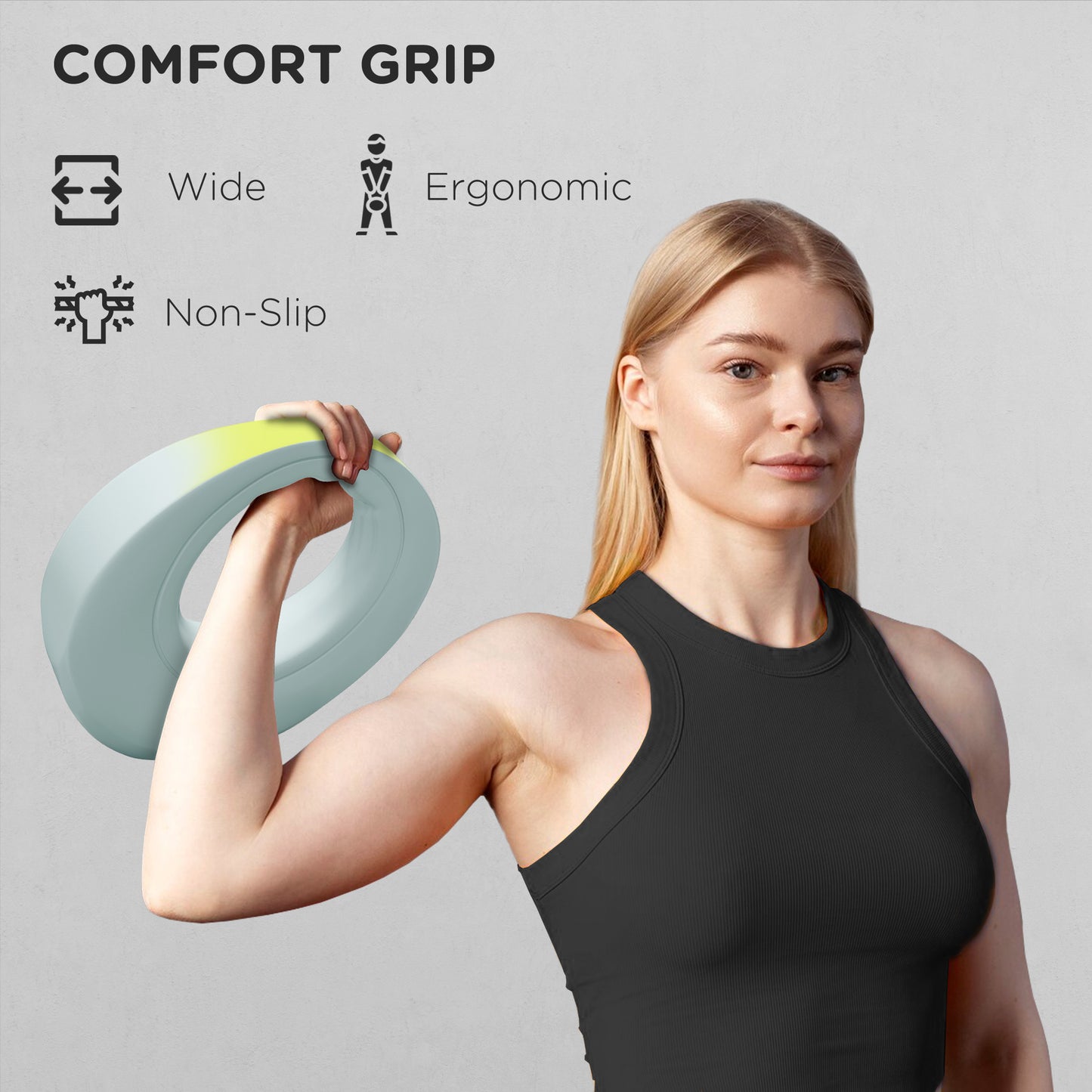 Soozier 13lbs Kettlebell, Soft Kettle Bell with Wide Handle for Home Gym Weight Lifting and Strength Training, Light Blue