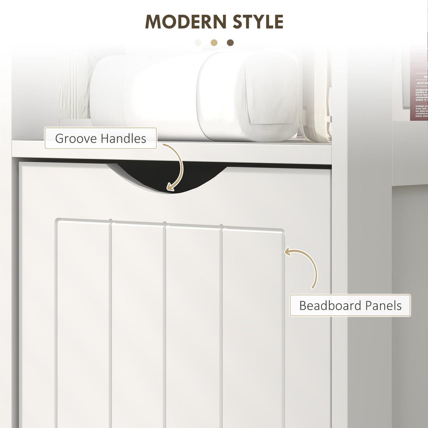 HOMCOM Narrow Bathroom Storage Cabinet, Bathroom Cabinet with 2 Drawers & 3 Open Shelves, Slim Bathroom Floor Cabinet, White
