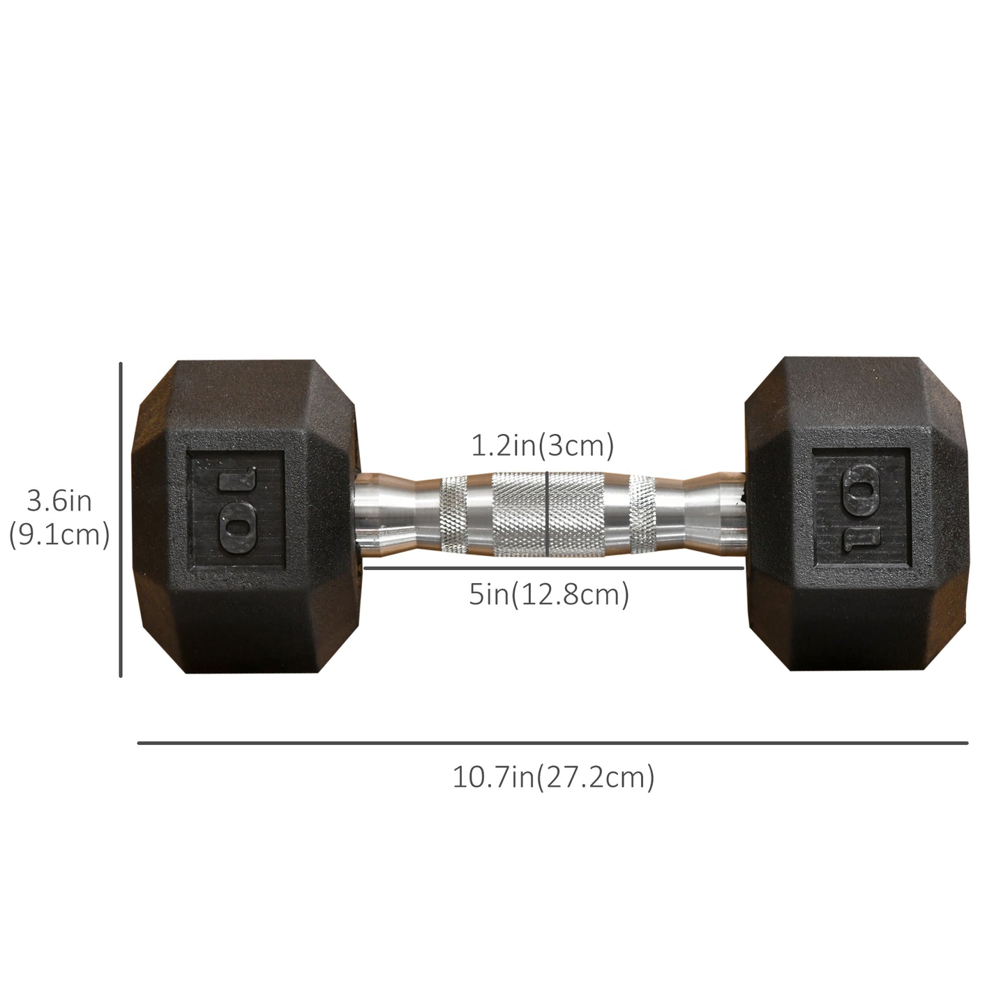 Soozier Rubber Dumbbells Weight Set, Total 30lbs(15lbs Each) Dumbbell Hand Weight for Body Fitness Training for Home Office Gym, Black