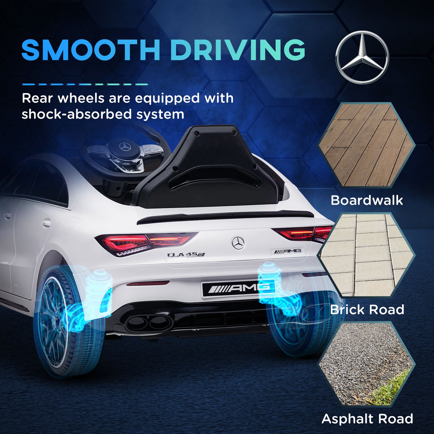 Qaba Mercedes-Benz AMG Licensed 12V Ride on Car, Kids Electric Car with Remote Control, Spring Suspension, LED Lights, Red