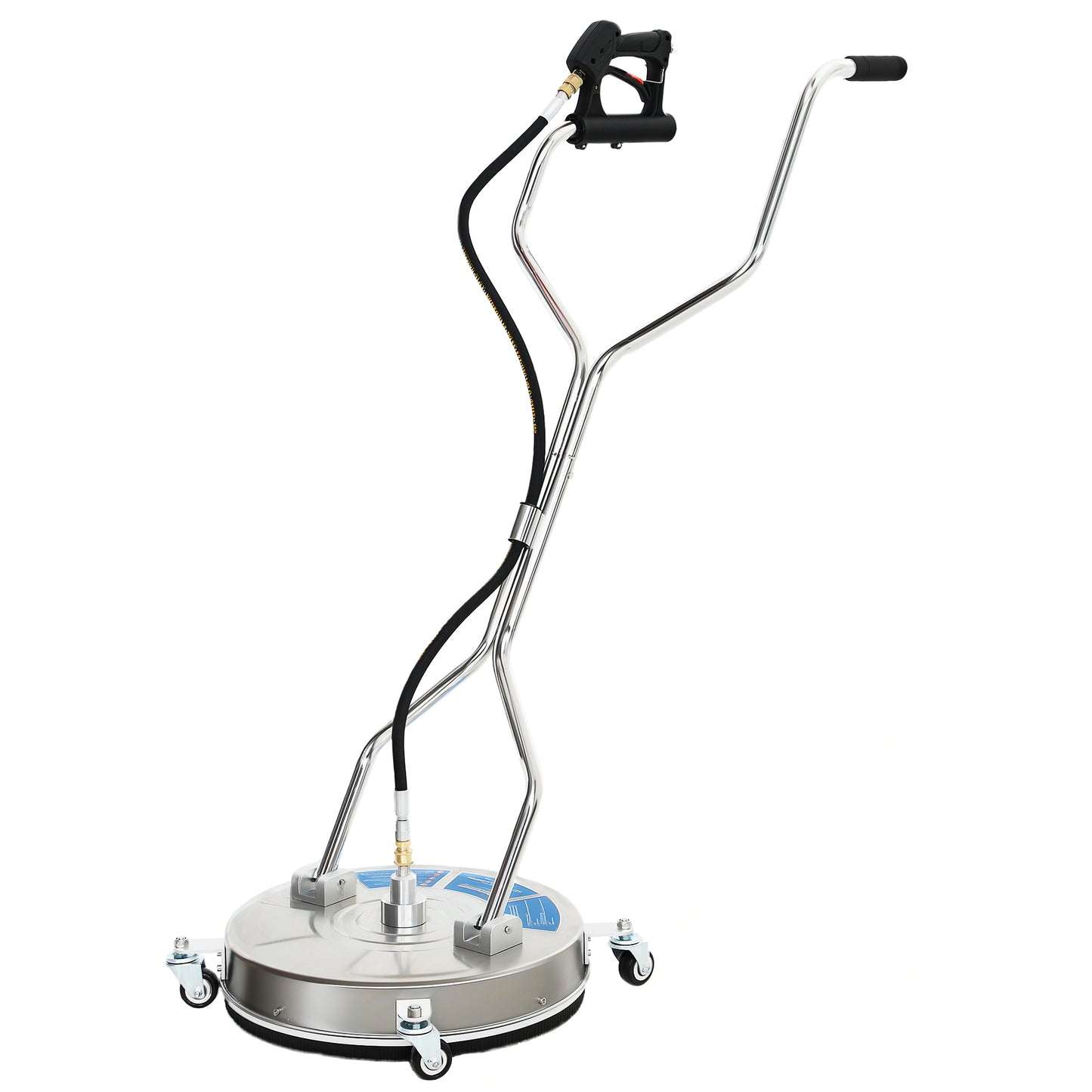 Outsunny 16" Pressure Washer Surface Cleaner with 4 Wheels, Stainless Steel Power Washer Surface Cleaner with 1/4" Quick Connector, 2 Extension Wands, 3600 PSI, Silver