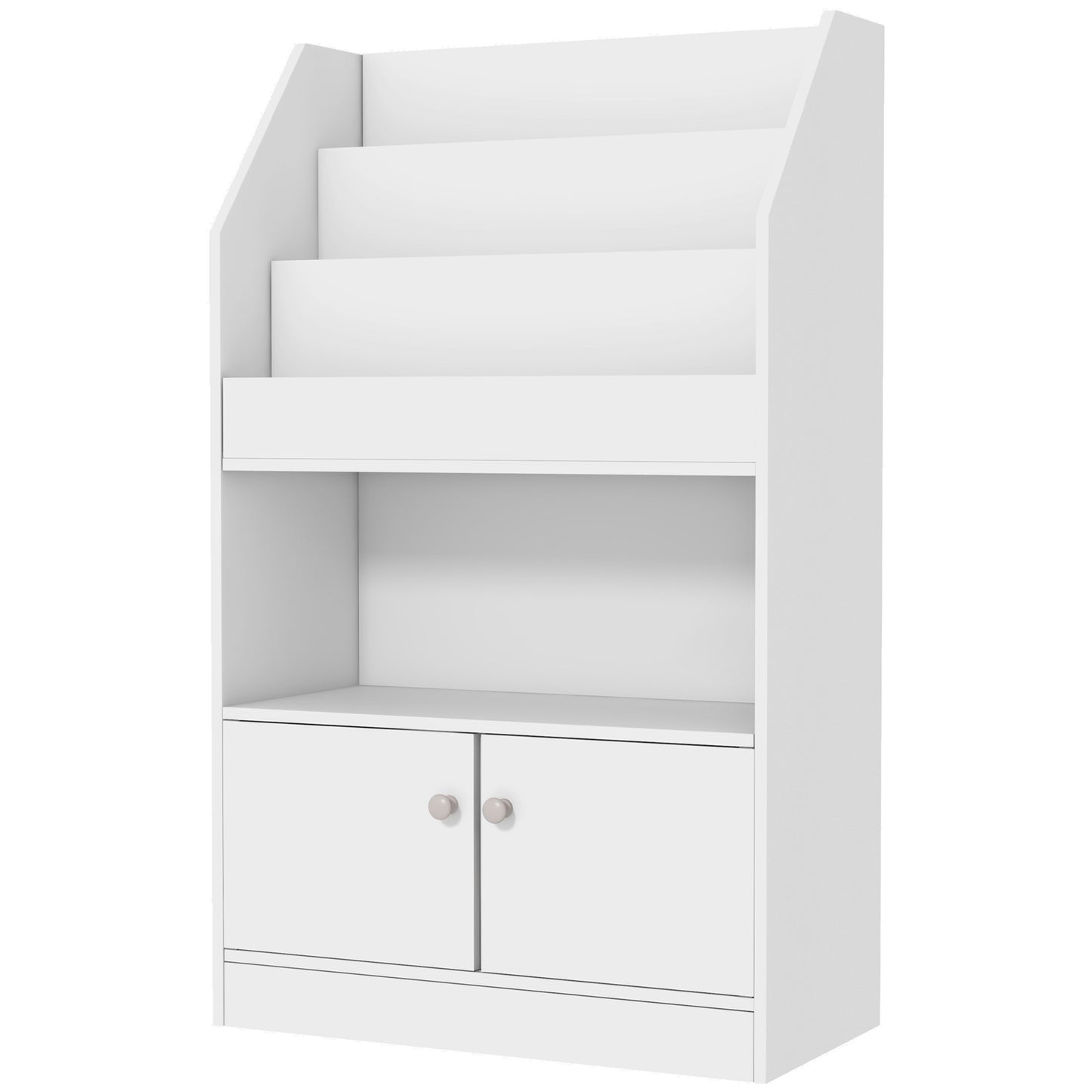 Qaba Toy Storage Organizer Shelf, Kids Bookshelf for Bedroom, Playroom, Nursery, White