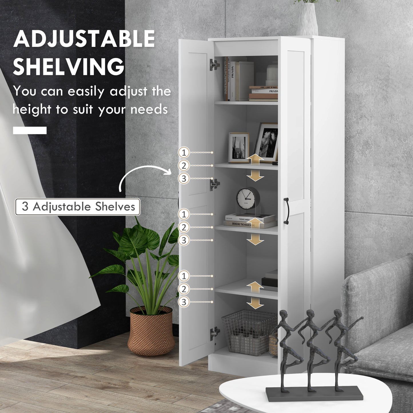 HOMCOM 69" Pantry Cabinet with Storage, Kitchen Pantry Storage Cabinet with Soft Close Doors and Adjustable Shelves, White
