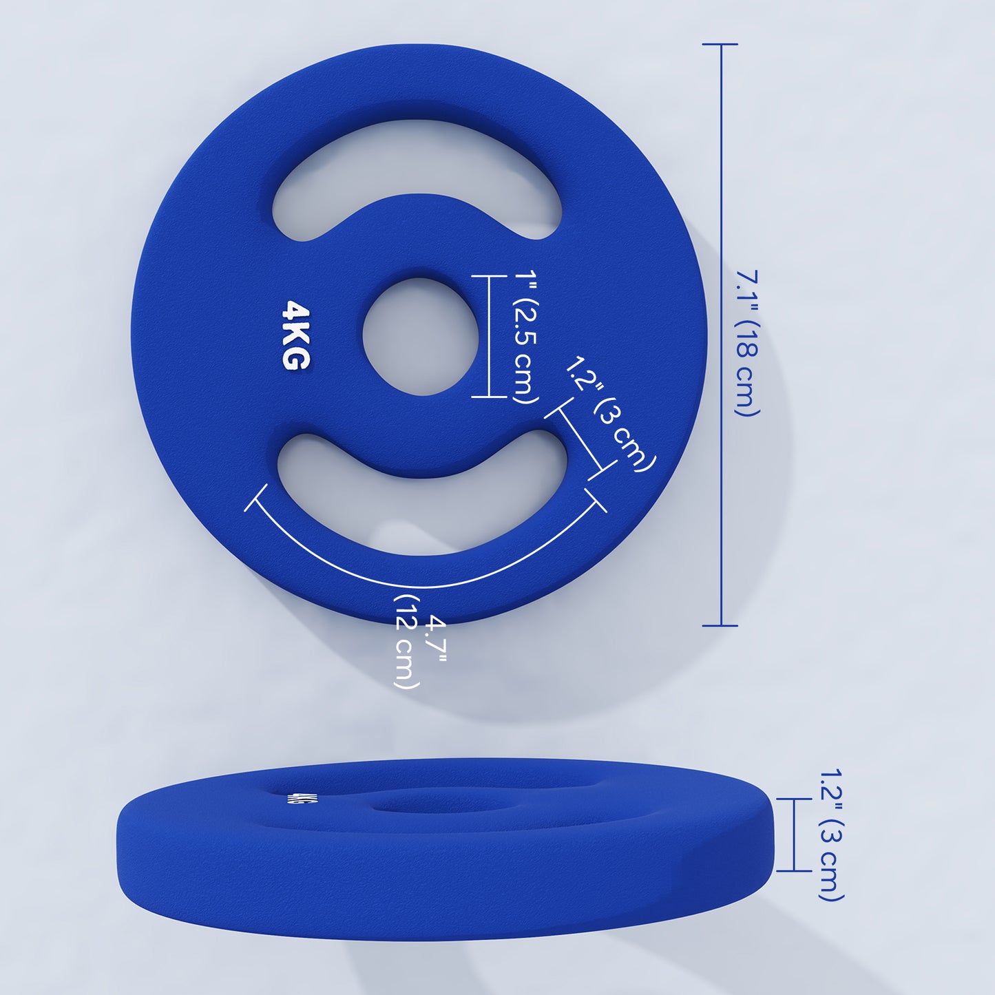 Soozier 2 x 6.6lbs Standard Weight Plates with Easy-Grip Handles, 1" Holes, for Home, Gym, Weight Lifting and Strength Training