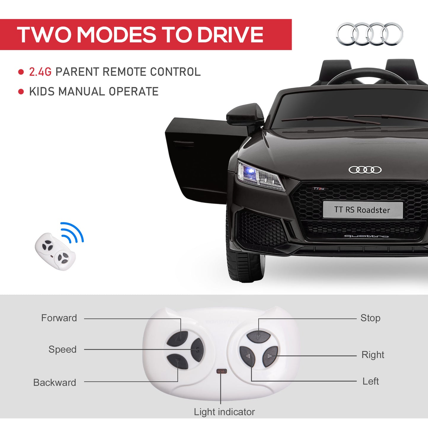Aosom Officially Licensed Kids Ride-On Car 6V Battery Powered Vehicle Perfect Gift For Kids with Remote Control, Suspension Wheel, Adjustable Speed, White