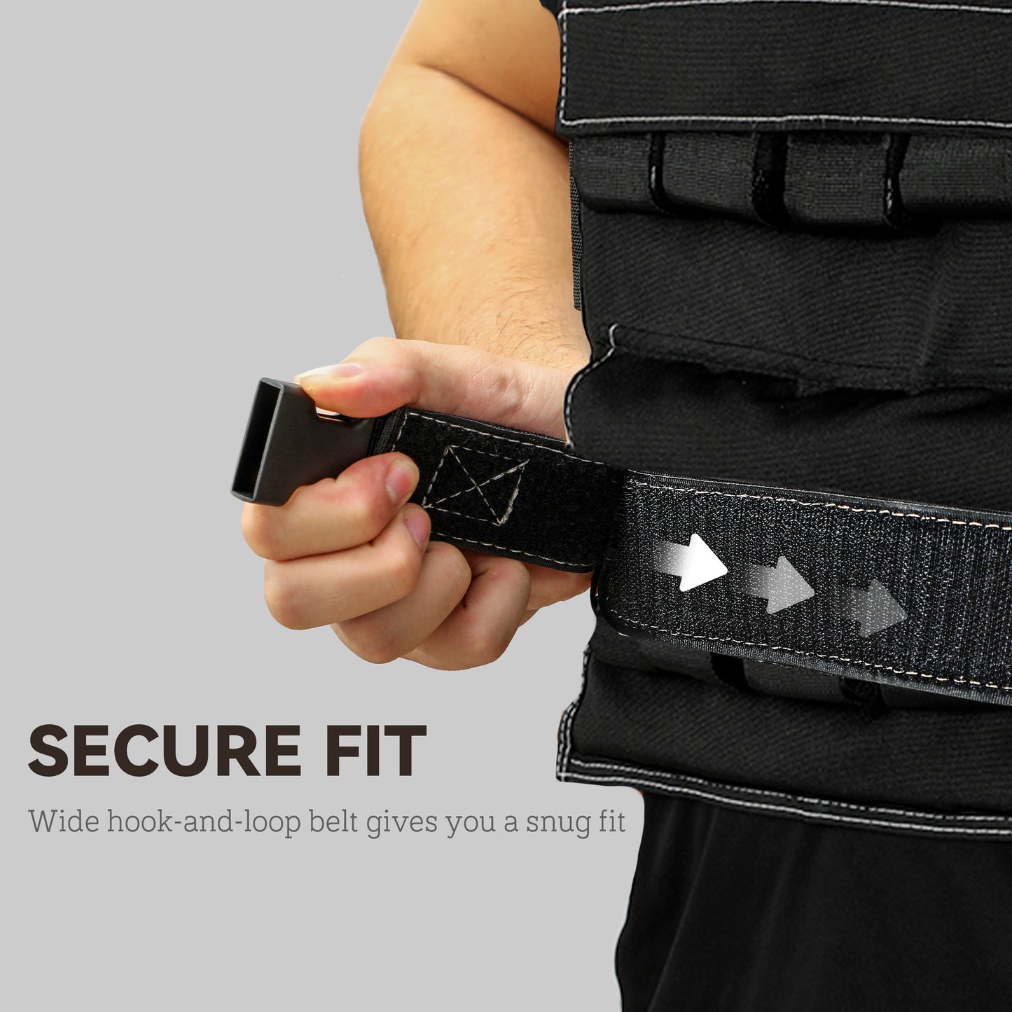 Soozier 44LBS Adjustable Weighted Vest, Weight Vest with Reflective Strips, Snug Fit for Men Women Running Strength Training