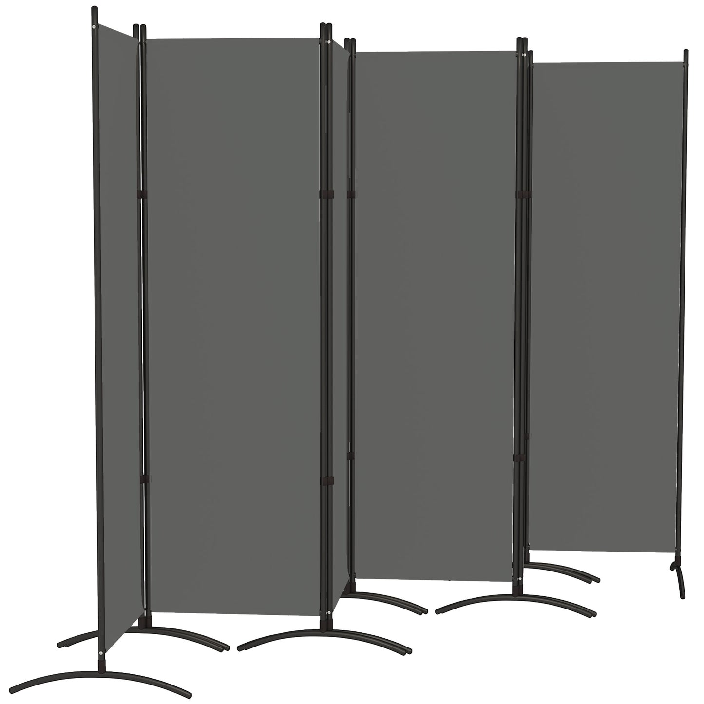 Outsunny 6 Panel Folding Room Divider, UV30+ Privacy Screen, Indoor Outdoor Privacy Panel with Stable Base, Black