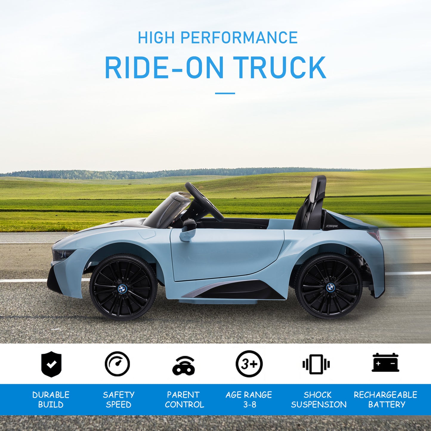 Aosom 6V Kids Electric Ride On Car BMW Coupe for 3-8 Years Old