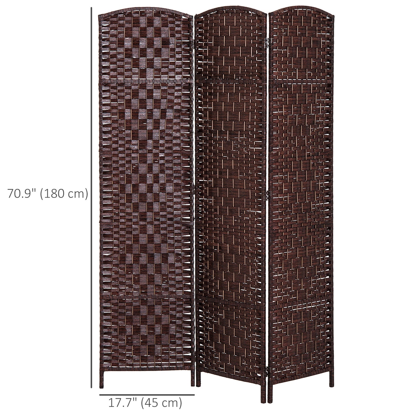 HOMCOM 6ft Folding Room Divider, 3 Panel Wall Partition with Wooden Frame for Bedroom, Home Office, Black