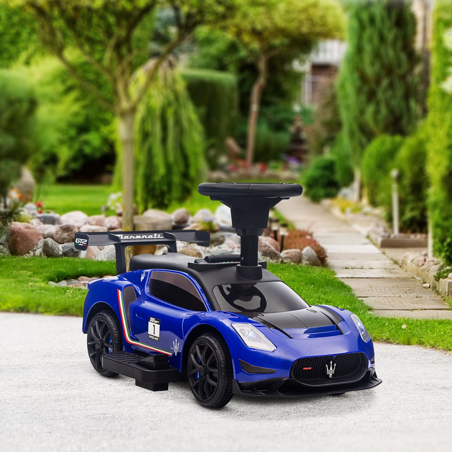 Qaba 6V Maserati GT2 Licensed Electric Car for Kids, Ride on Car with Under Seat Storage, LED Headlights Music, Pink