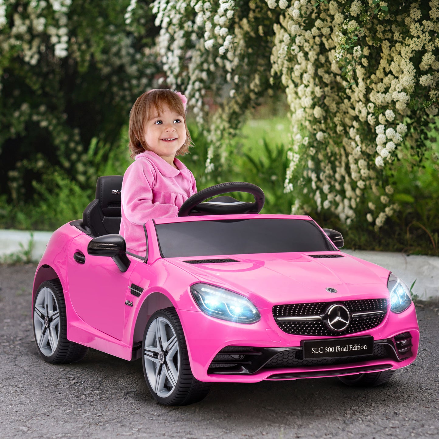 Aosom 12V Ride On Car with Parent Remote Control Two Motors Music Lights Suspension Wheels for 3-6 Years Black